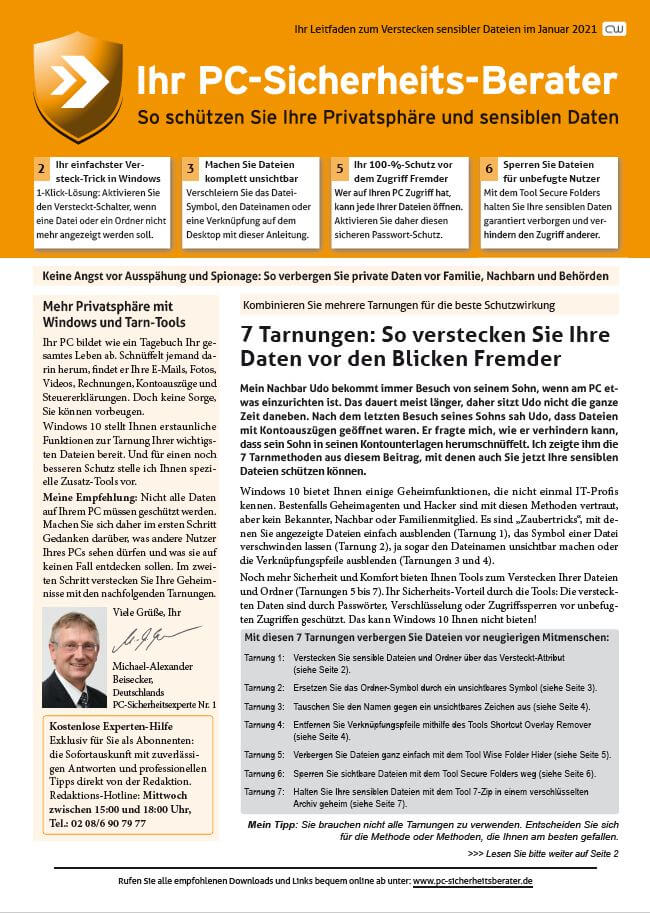Titelbild Sonderausgabe  | Januar 2021