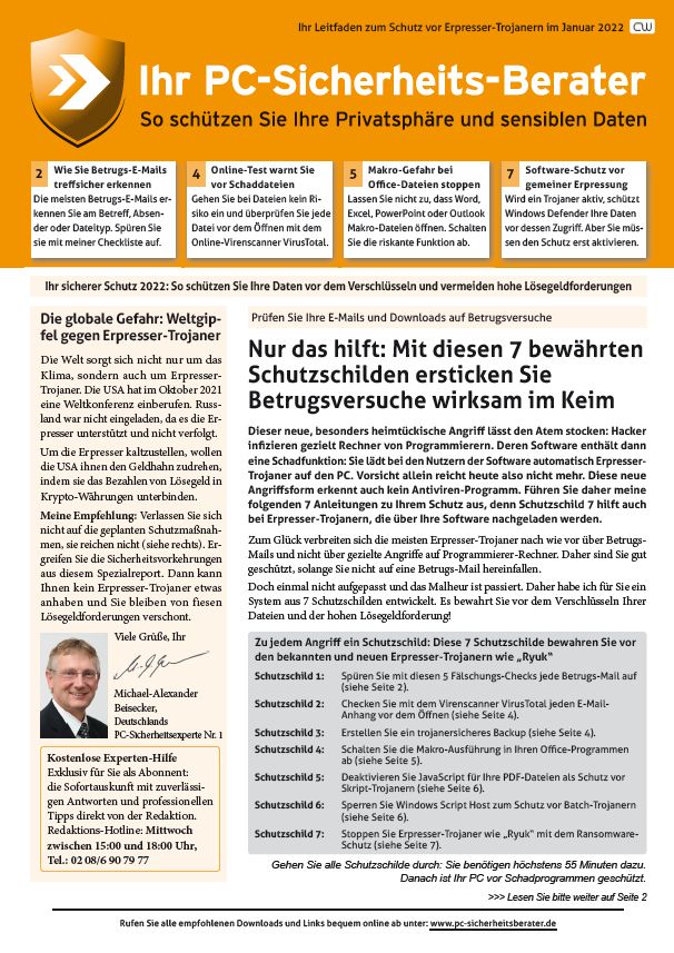 Titelbild Sonderausgabe  | Januar 2022