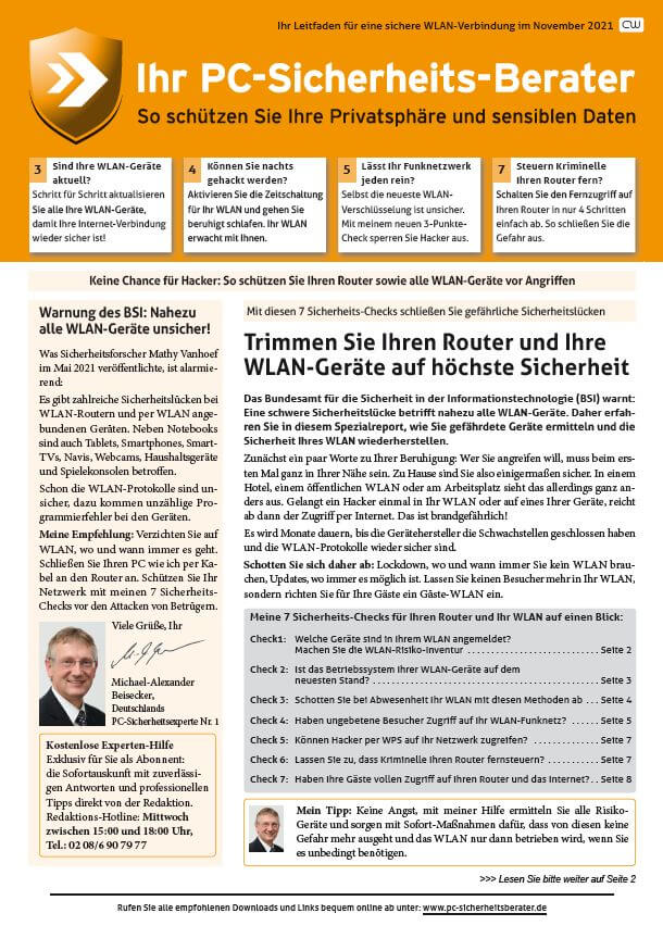 Titelbild Sonderausgabe  | November 2021