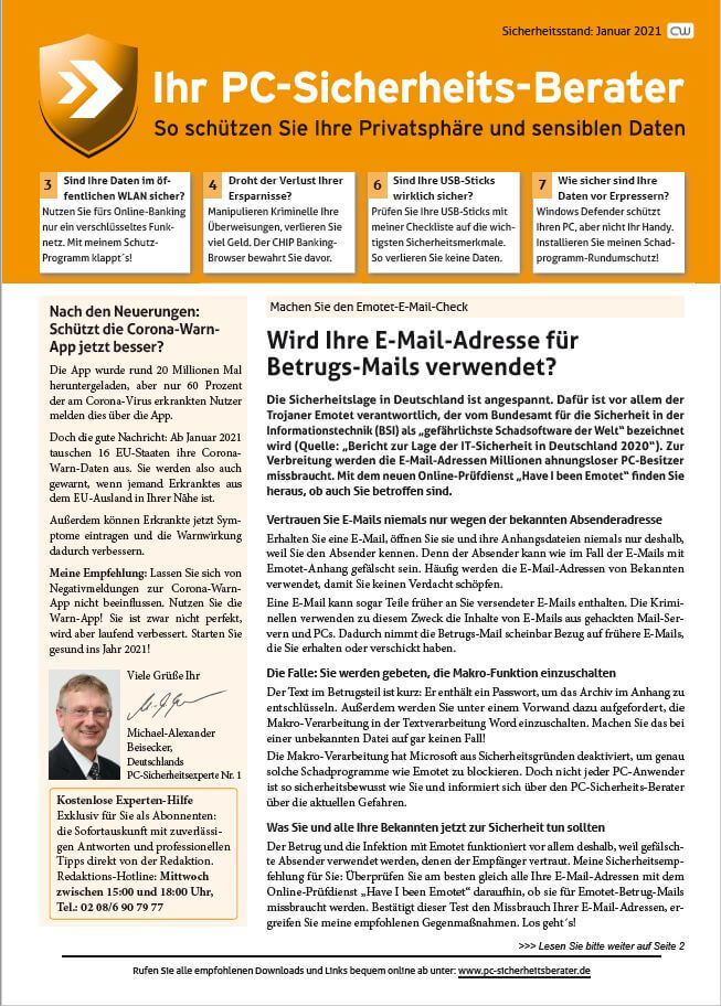 Titelbild Ausgabe  Nr. 01  | Januar 2021