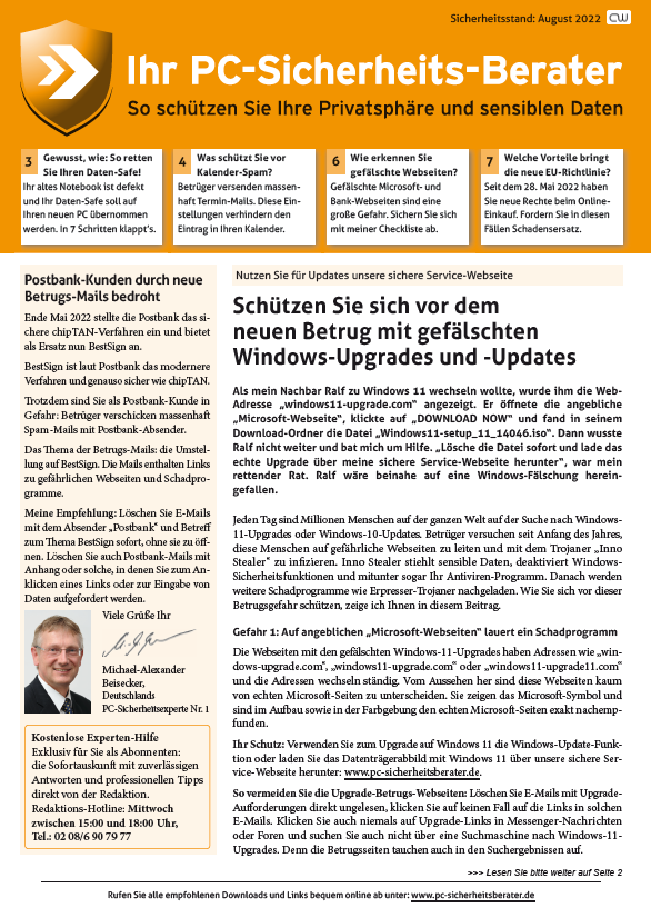 Titelbild Ausgabe  Nr. 08  | August 2022