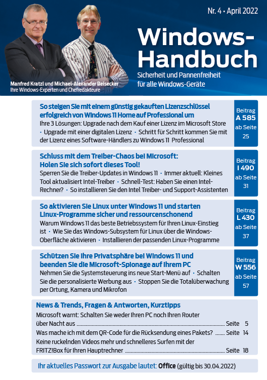 2022 – Windows-Handbuch Nr. 4-cover