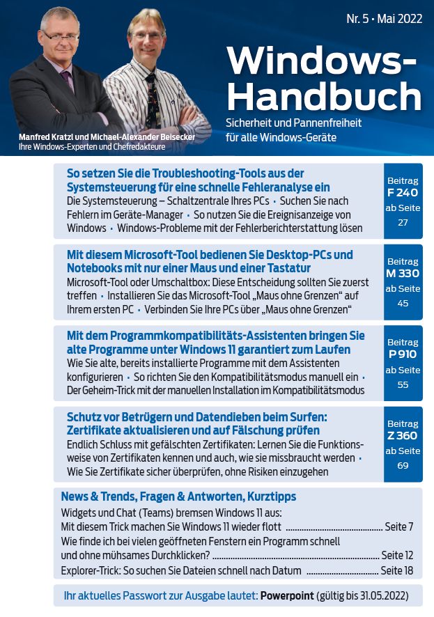 2022 – Windows-Handbuch Nr. 5-cover