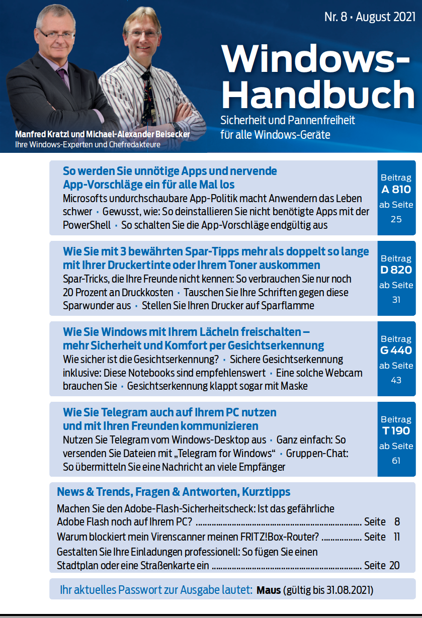 2021 – Windows-Handbuch Nr. 8-cover