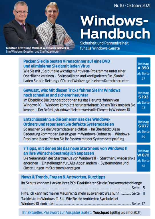 2021 – Windows-Handbuch Nr. 10-cover