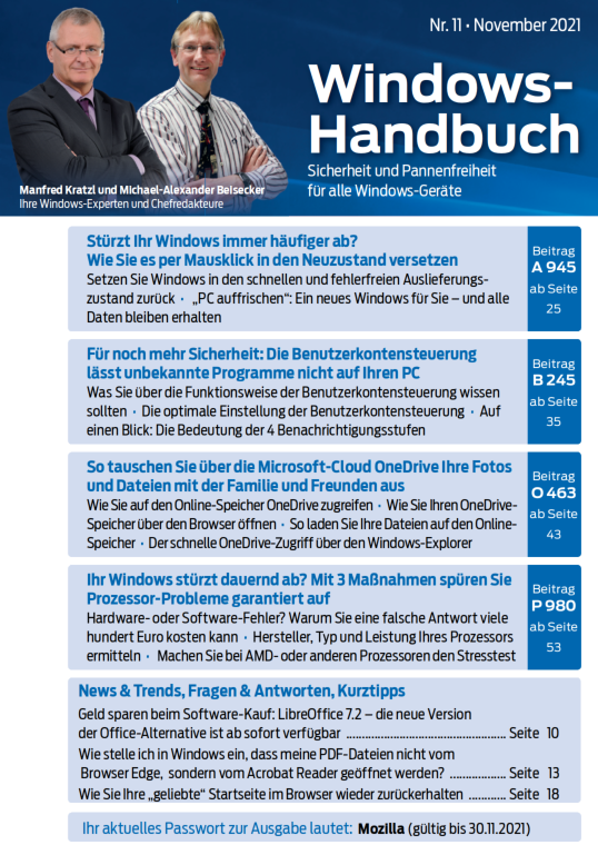 2021 – Windows-Handbuch Nr. 11-cover