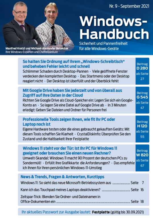 2021 – Windows-Handbuch Nr. 9-cover