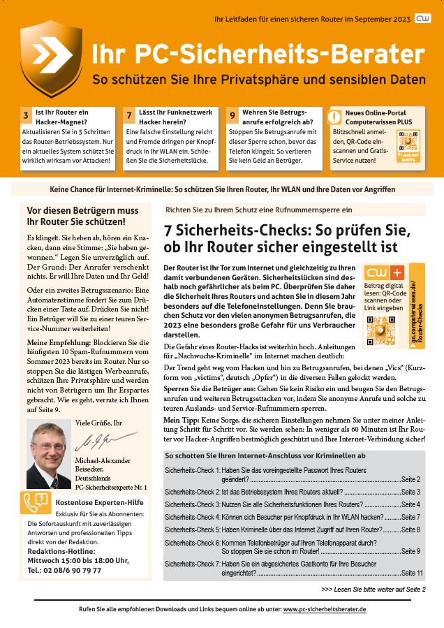 Titelbild Sonderausgabe  | September 2023
