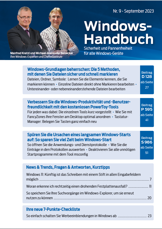Titelbild Ausgabe  Nr. 09  | September 2023