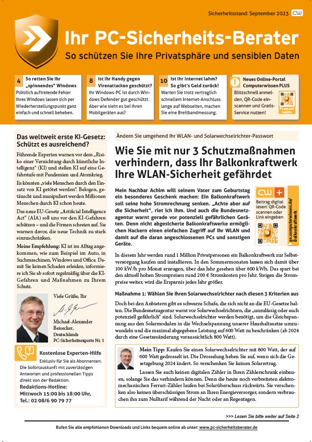 Titelbild Ausgabe  Nr. 09  | September 2023