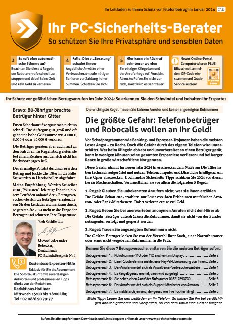 Titelbild Sonderausgabe  | Januar 2024