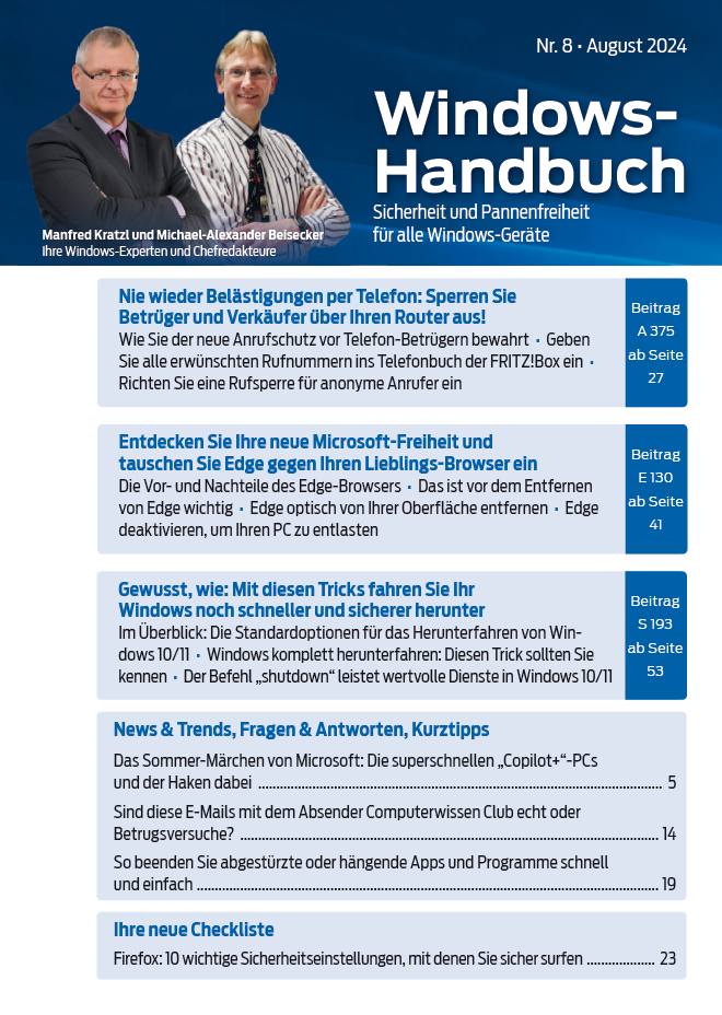 Titelbild Ausgabe  Nr. 08  | August 2024