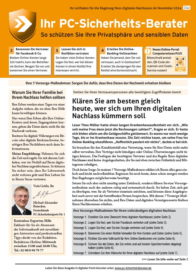 Titelbild Sonderausgabe  | November 2024