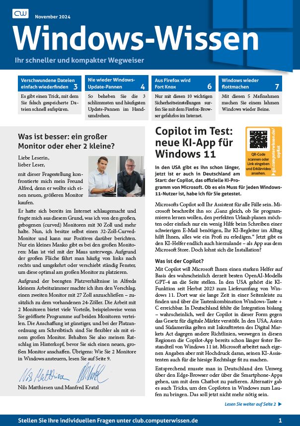 Titelbild Ausgabe  Nr. 11  | November 2024