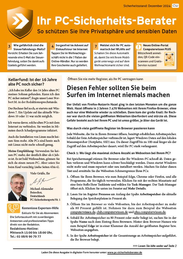 Titelbild Ausgabe  Nr. 12  | Dezember 2024