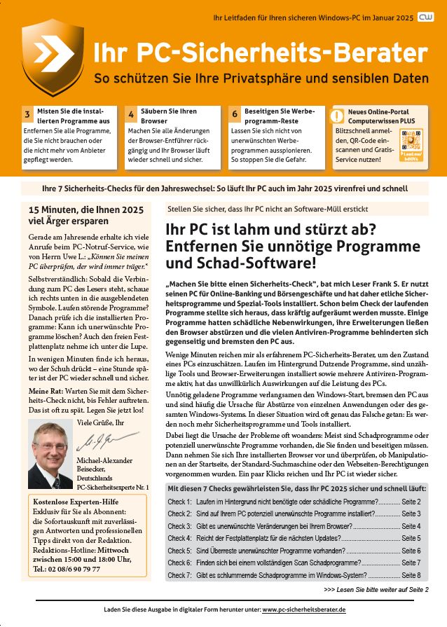 2025 – PC-Sicherheits-Berater 01 Sonderausgabe-cover