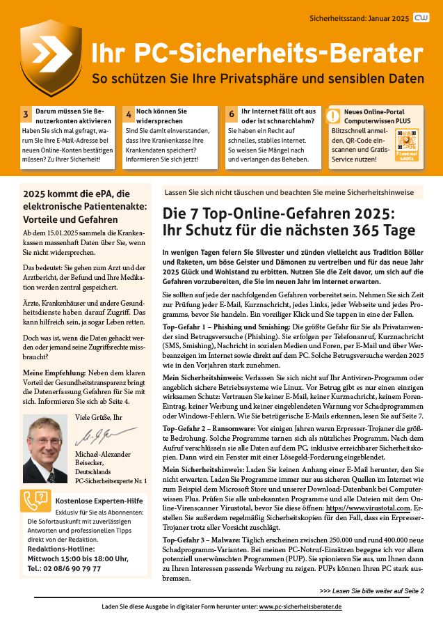 Titelbild Ausgabe  Nr. 01  | Januar 2025