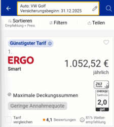 Geld gespart: Mit dieser App finden Sie die günstigsten Tarife für Ihre Autoversicherung