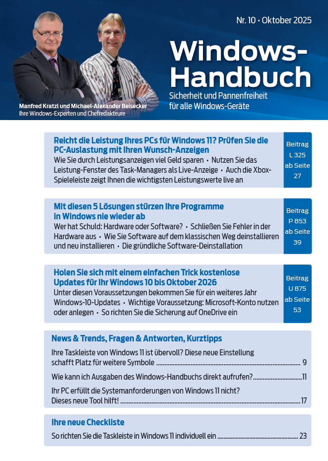 Titelbild Ausgabe  Nr. 10  | Oktober 2025