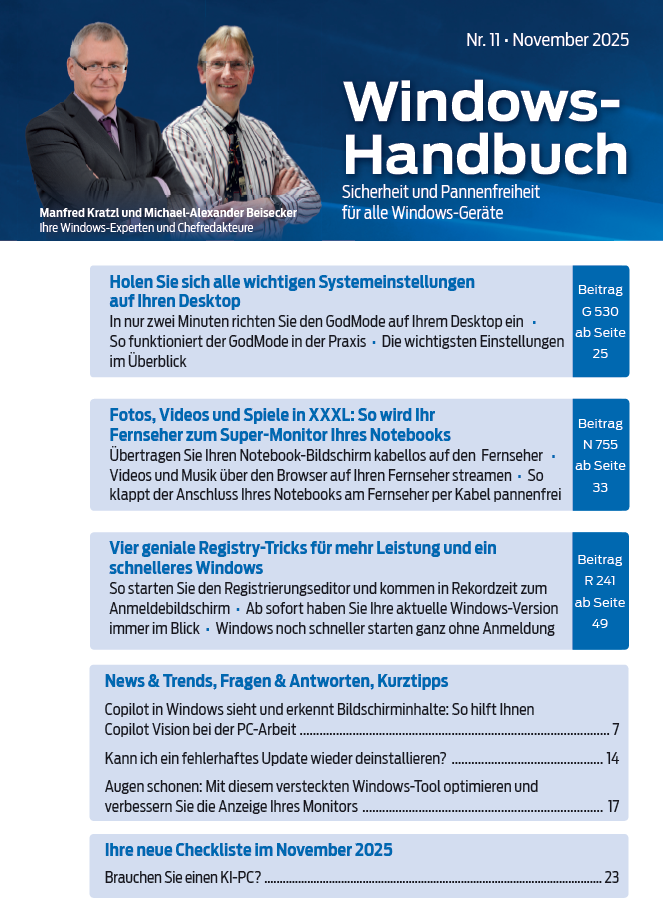 Titelbild Ausgabe  Nr. 11  | November 2025