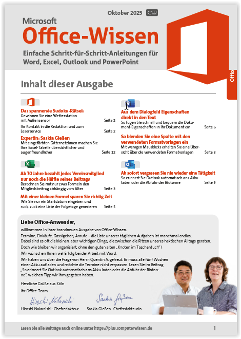 Titelbild Ausgabe  Nr. 10  | Oktober 2025