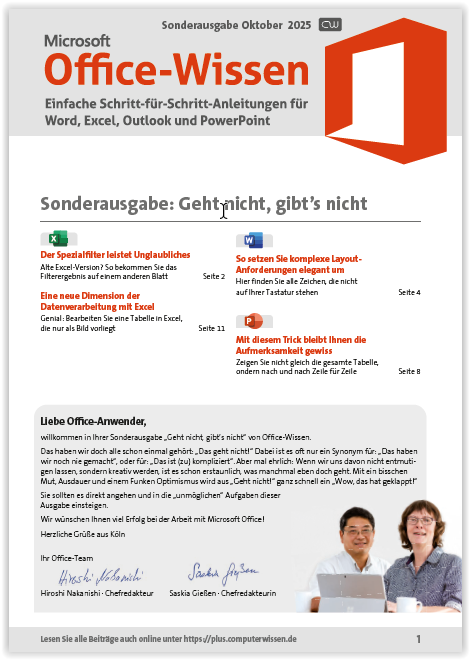 Titelbild Sonderausgabe  | Oktober 2025