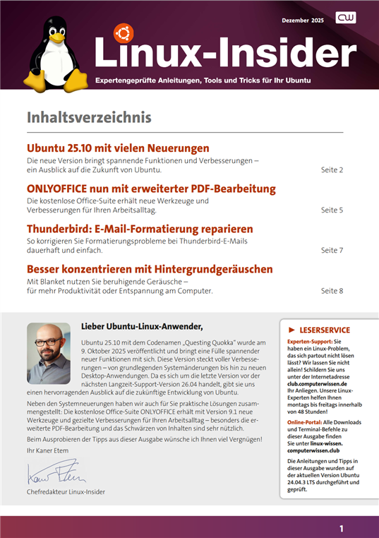Titelbild Ausgabe  Nr. 12  | Dezember 2025