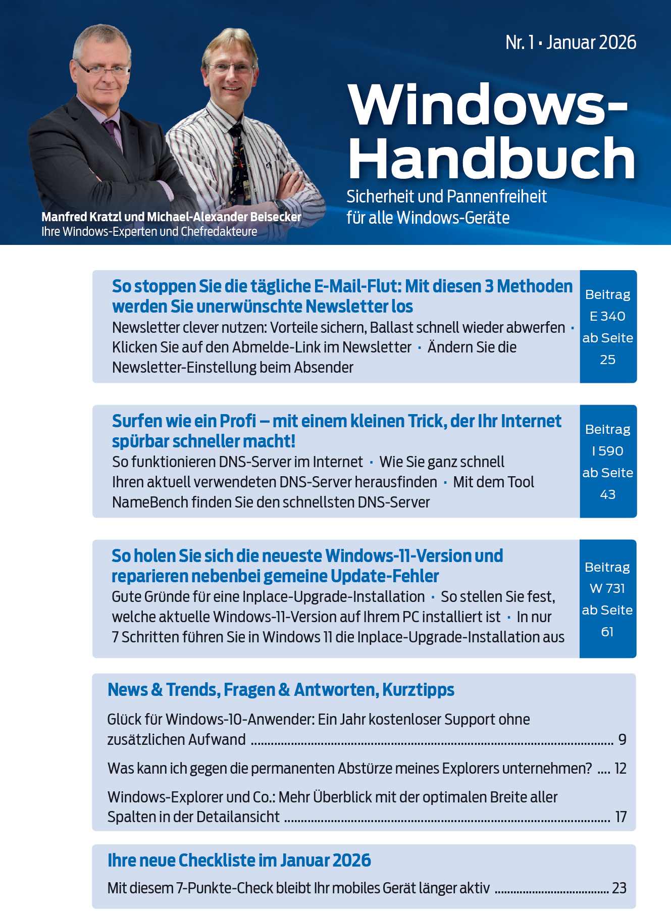 Titelbild Ausgabe  Nr. 1  | Januar 2026