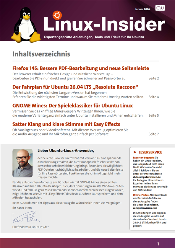 Titelbild Ausgabe  Nr. 01  |  2026