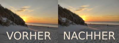 Schiefer Horizont?  Einmal ziehen – alles gerade