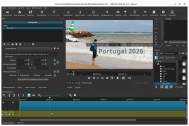 So lassen Sie in Shotcut Text ins Bild fliegen
