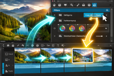Shotcut-Look kopieren: gleiche Farbstimmung für alle Clips