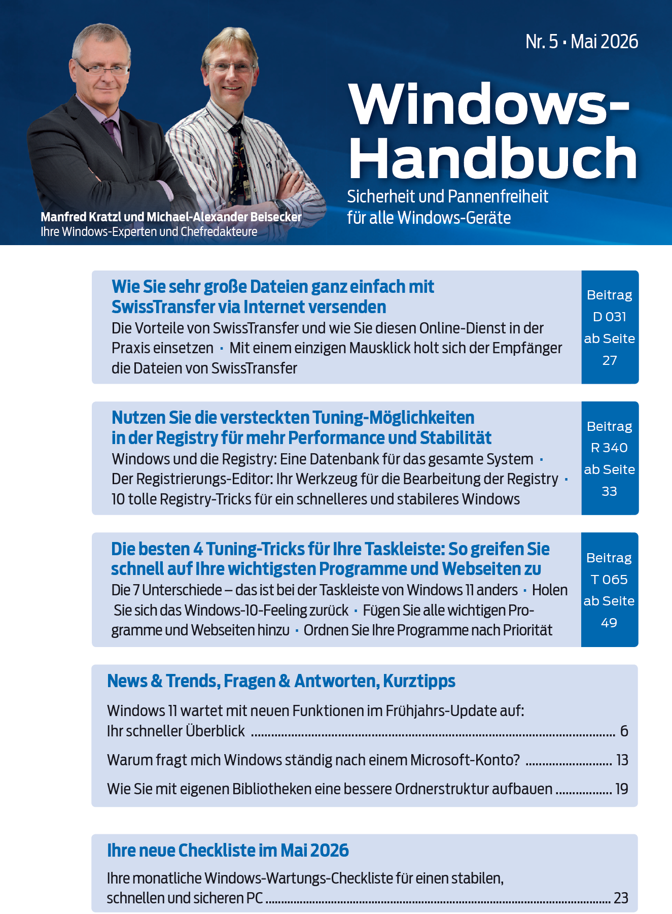 Titelbild Ausgabe  Nr. 5  | Mai 2026