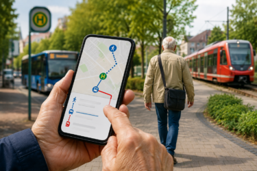 Zu Fuß und mit Bus und Bahn: Die App „naldo“ zeigt den besten Weg