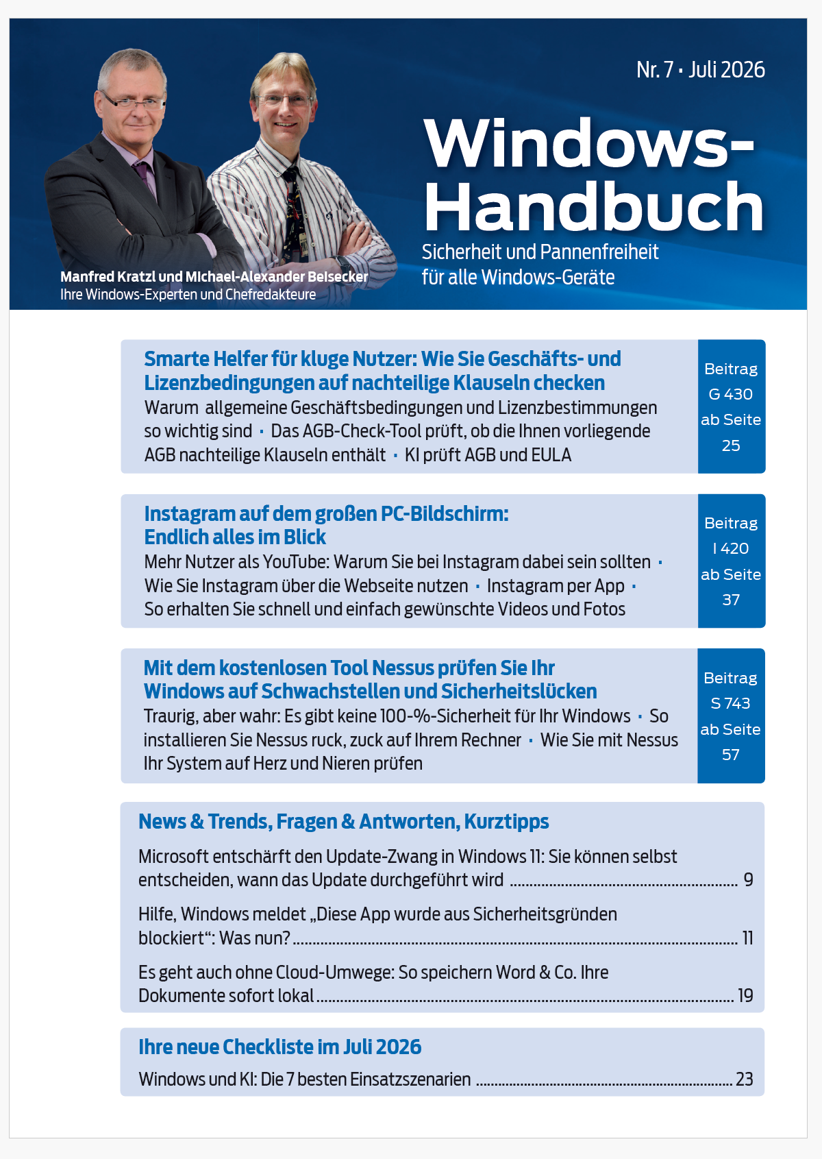Titelbild Ausgabe  Nr. 7  | Juli 2026