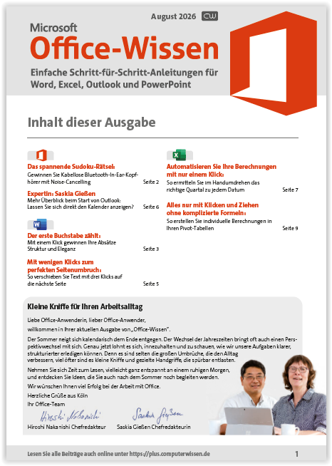 Titelbild Ausgabe  Nr. 08  | August 2026