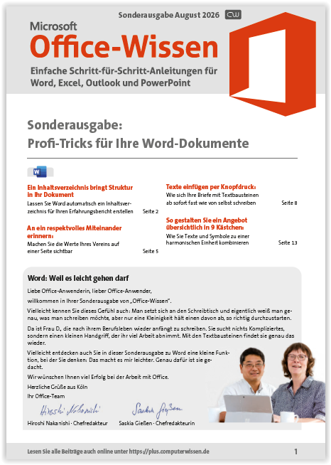 Titelbild Sonderausgabe  | August 2026