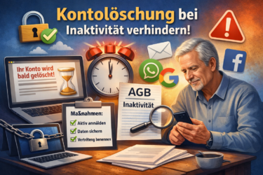 Beugen Sie dem Löschen Ihres Kontos und damit dem Verlust Ihrer Daten vor