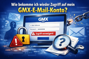 Wie bekomme ich wieder Zugriff auf mein GMX-E-Mail-Konto?