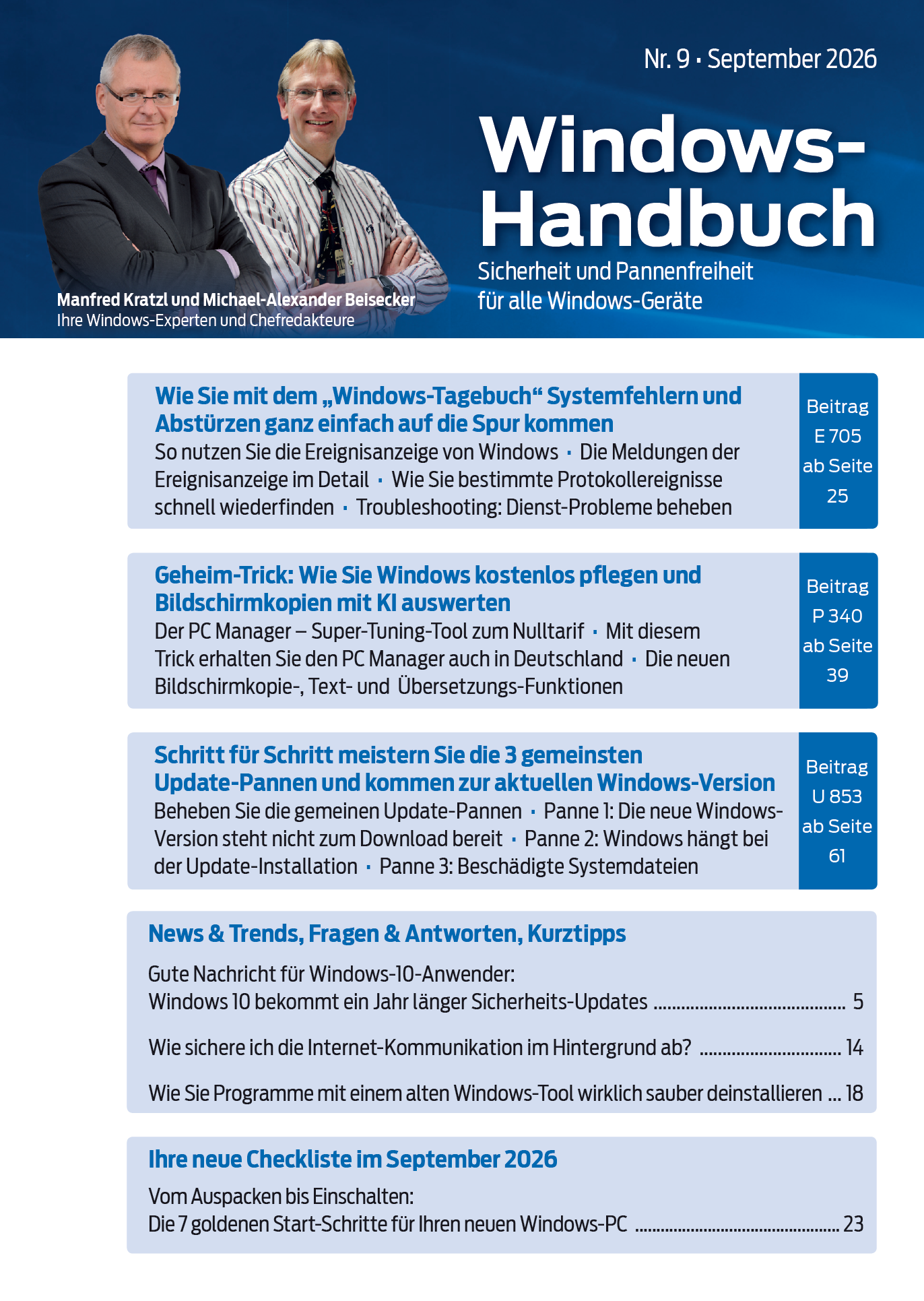 Titelbild Ausgabe  Nr. 9  | September 2026