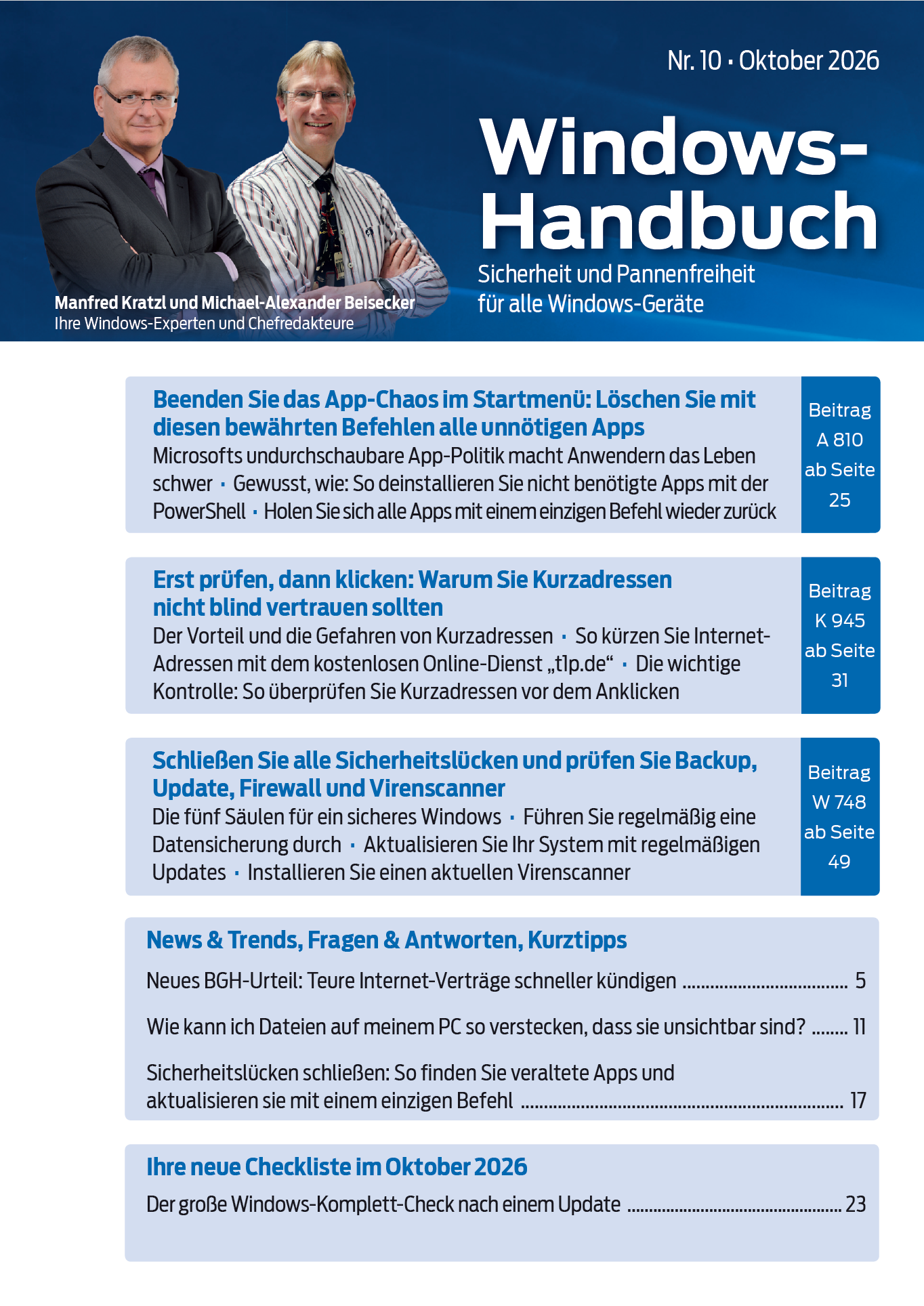 Titelbild Ausgabe  Nr. 10  | Oktober 2026