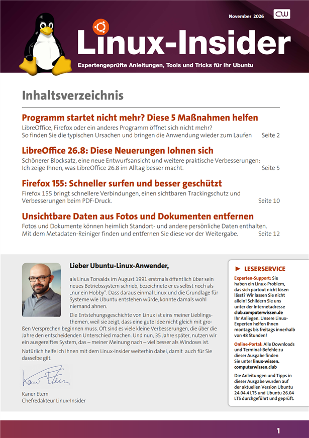 Titelbild Ausgabe  Nr. 17  | November 2026