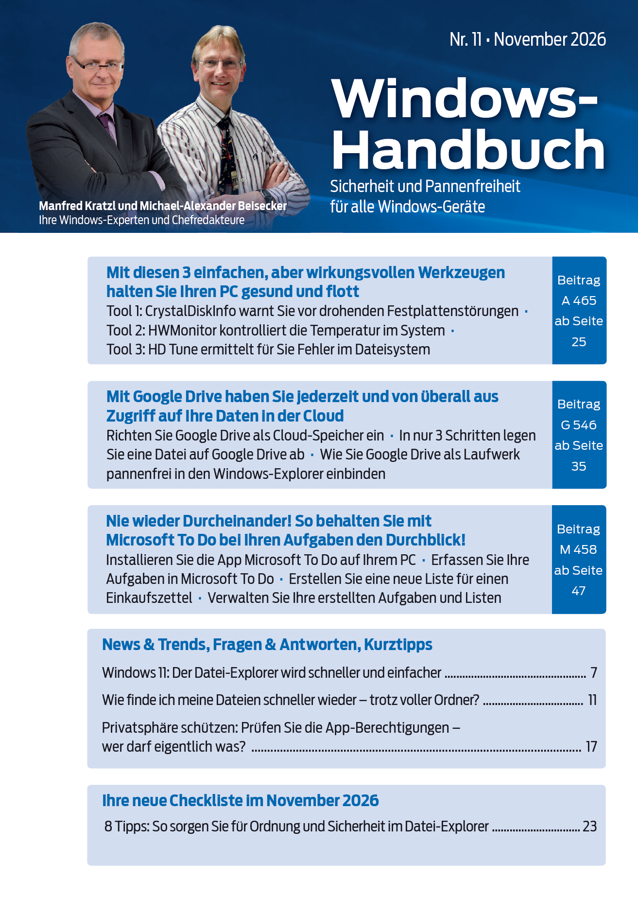 Titelbild Ausgabe  Nr. 11  | November 2026