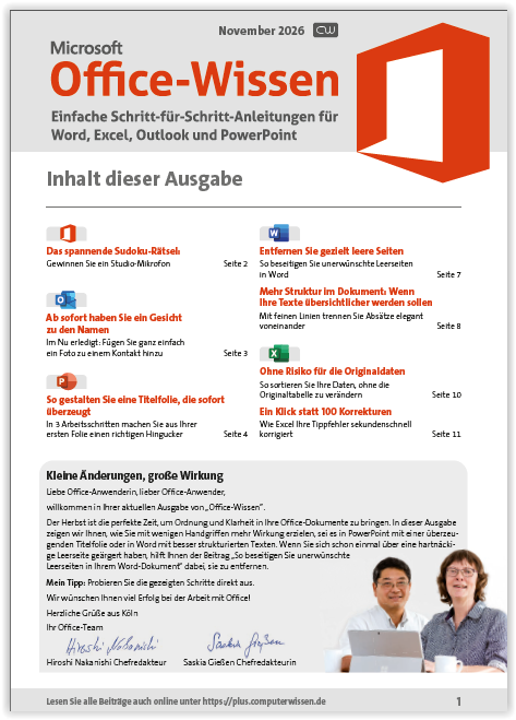 Titelbild Ausgabe  Nr. 11  | November 2026
